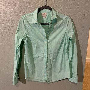 J Crew button up mint shirt size M